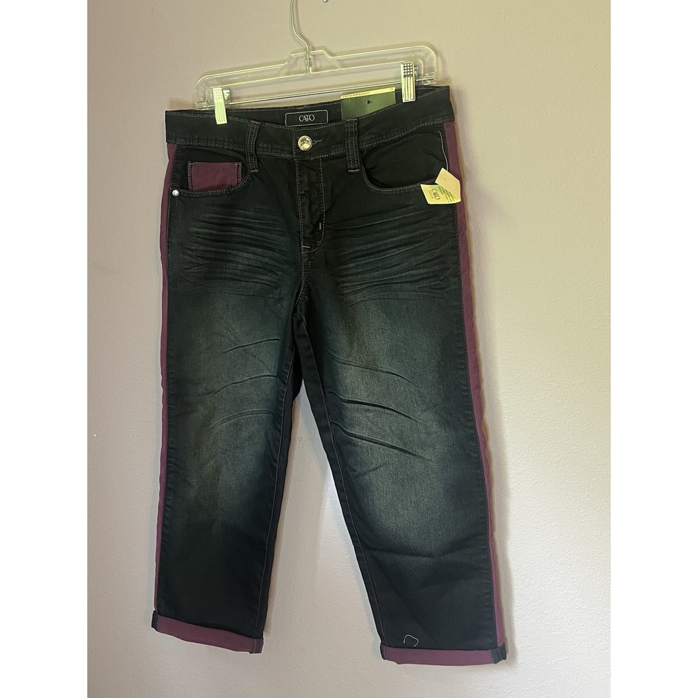Cato Denim Purple Street Capri Jeans Size 12 New with Tags